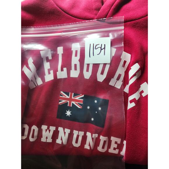 AUSTRALIA Pink Medium Weight MELBOURNE Pullover Hoodie SZ M - Picture 9 of 9